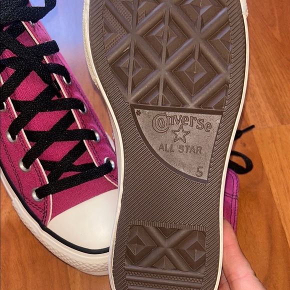 Trendy Fuchsia and Black High-Top Sneakers - Picture 10 of 15